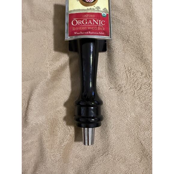 Oxford Raspberry Organic Ale 2 Logos 13” Beer Tap Handle Wood Keg Kegerator - Picture 5 of 8